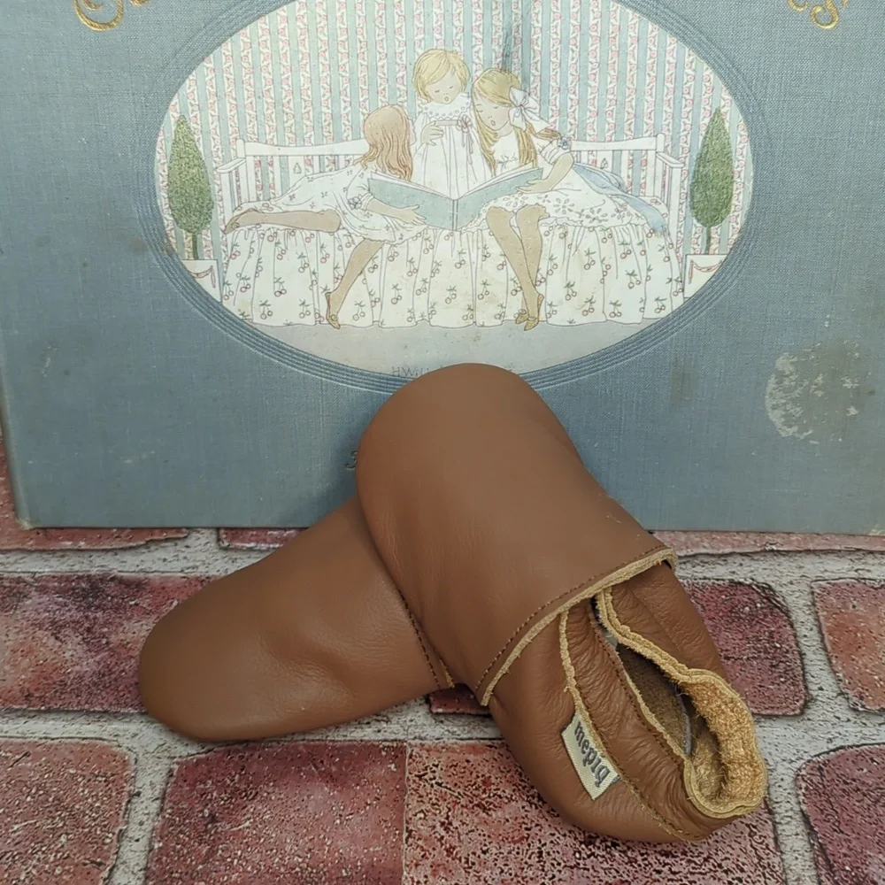 Mepiq Brown Leather Baby Walker Shoes 6-12 Mos.